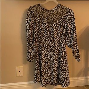 Topshop Floral Cinched-Waist Dress